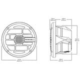 Roswell R Series 7.7” Marine Speakers - Anthracite Grille - 80W RMS & 160W Peak Power