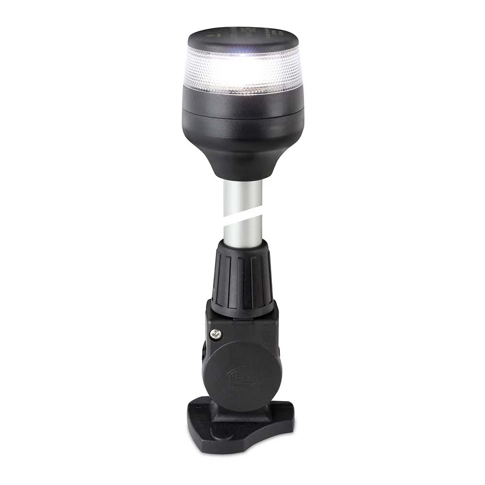 Hella Marine 2nm All Round White Fold Down Pole Navigation Lamp - 8" - Black Base