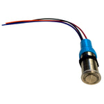 Bluewater 22mm Push Button Switch - Nav/Anc Contact - Blue/Green/Red LED - 4' Lead