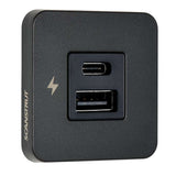 Scanstrut TILE USB-A/USB-C Interior Charging Socket - 12/24V - Black Bezel