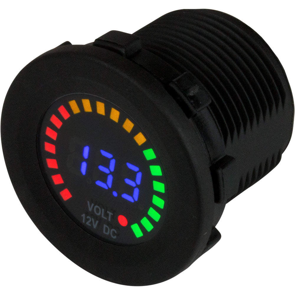 Sea-Dog Rainbow Display Digital Voltmeter - Injection Molded Nylon - 5V-15VDC