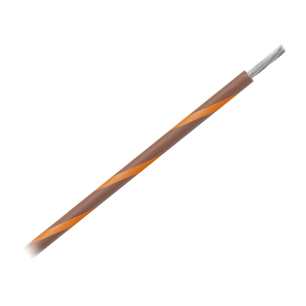 Pacer 14 AWG Gauge Striped Marine Wire 500' Spool - Brown w/Orange Stripe