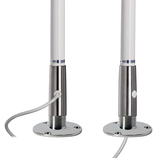 Scout 4' White VHF Antenna 3dB Stainless Steel Ferule w/5M RG-58 Includes PL-259