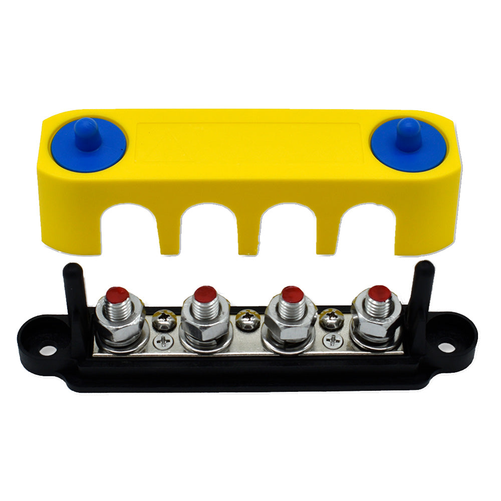Bluewater Common Stud 4 Gang Positive Terminal Busbar w/Cover