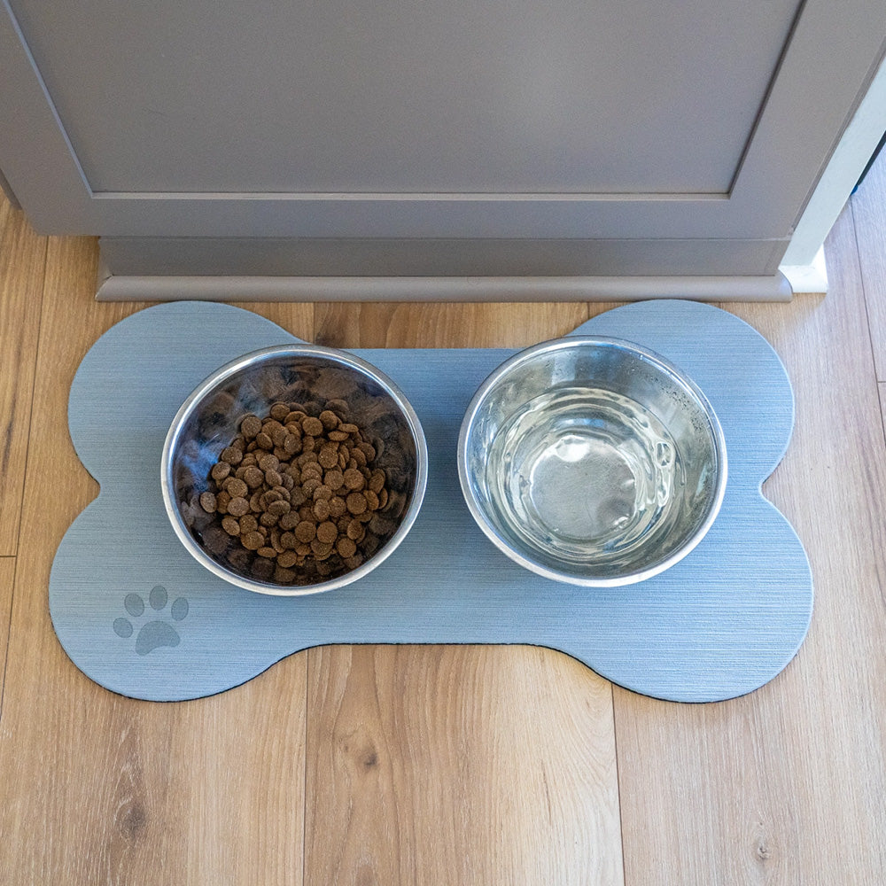 SeaDek Dog Bowl Mat - Storm Grey/Black - Large - 16.5" x 29.5"