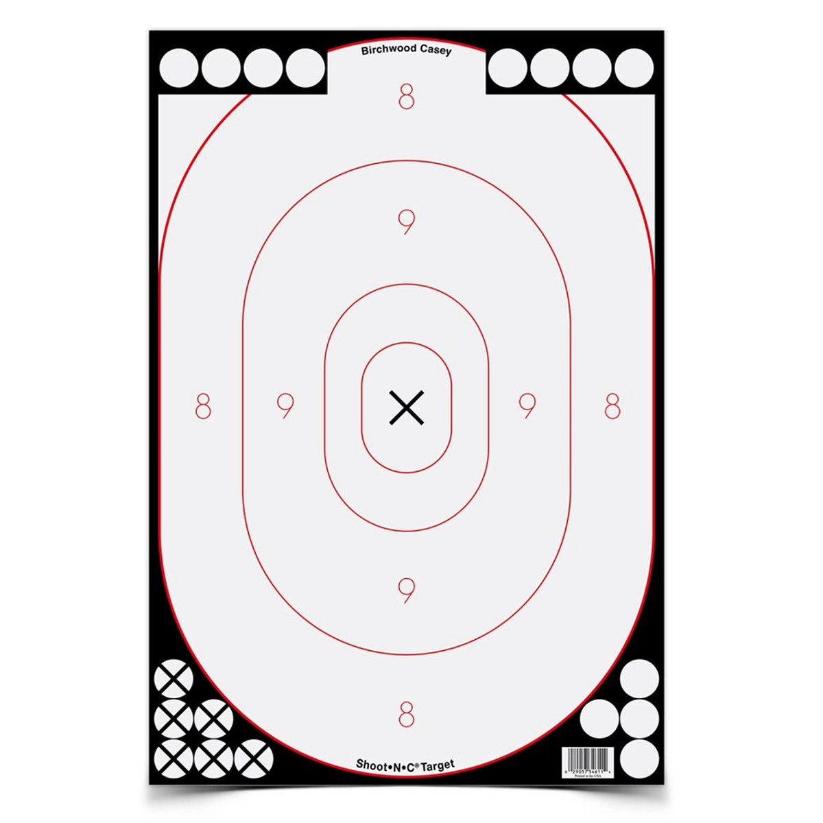 Shoot-n-c 12 X 18 Inch White / Black Silhouette, 5 Targets - 90 Pasters