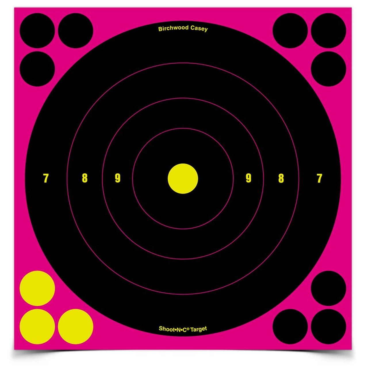 Shoot-n-c 8 Inch Pink Bull's-eye, 6 Targets - 72 Pasters