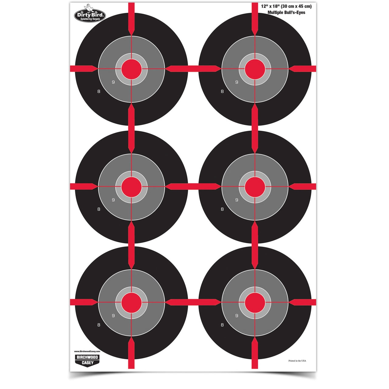 Birchwood Casey Dirty Bird 12 X 18 Multiple Bull's-eye Target