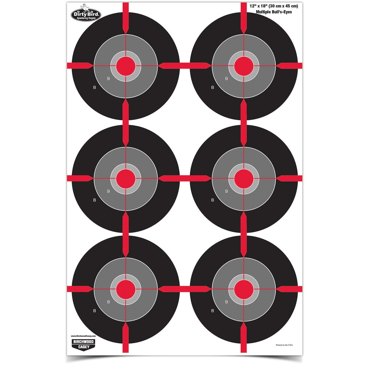 Birchwood Casey Dirty Bird 12 X 18 Multiple Bull's-eye Target
