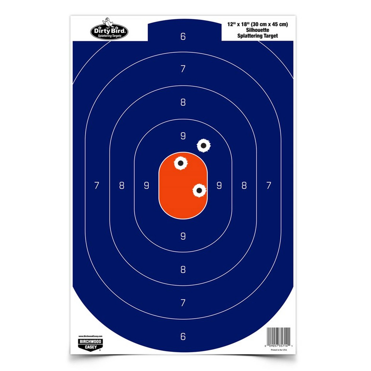 Dirty Bird 12 X 18 Blue / Orange Silhouette Target, 100 Targets