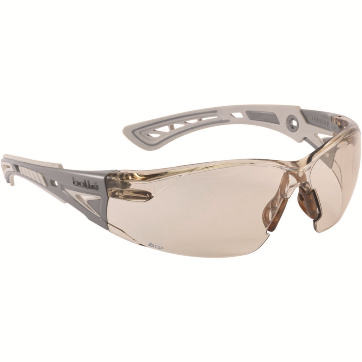 Rush+ Safety Spectacles Pc Csp Brown Platinum Pc Tpr Rimless