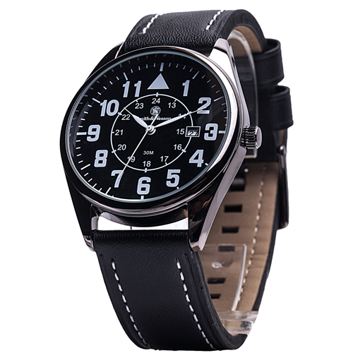 Smith & Wesson Civilian Watch W/ Leather Wristband