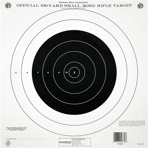 Champion Targets 40777 Nra (national Rifle Association) Targets, 100 Yard Single Bullseye, 100 Pack