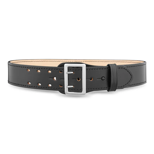 Dutyman 2-1/4" Plain Leather Sam Browne 2-row Stitch Duty Belt With Nickel Buckle