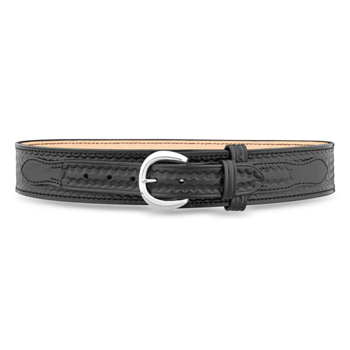2-1/4" High-gloss Leather River Belt With Nickel Buckle