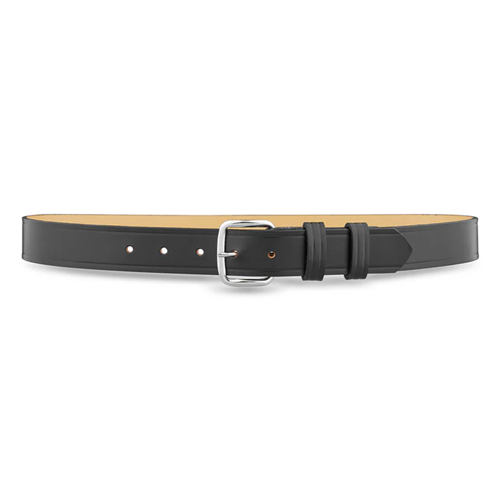 1-1/4" Plain Leather Garrison Belt With Nickel Buckle