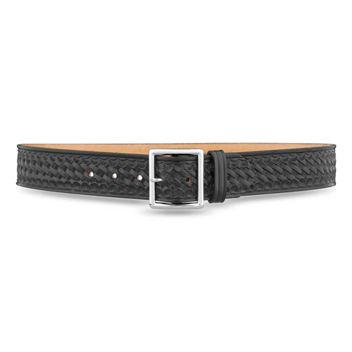 Dutyman 1-3/4" Basketweave Leather Garrison Belt With Gold Buckle