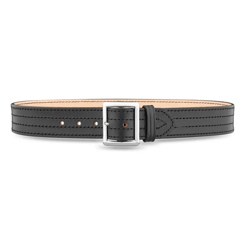 1-3/4" Plain Leather 4 Row Stitch Garrison Belt W/ Solid Brass/nickel