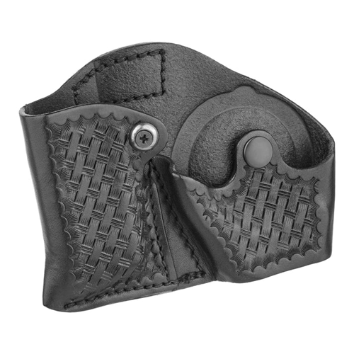 Basketweave Leather Vertical Open Magazine/cuff Combo Holder