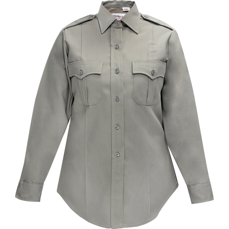 Duro Poplin Women's Long Sleeve Shirt W/ Sewn-in Creases