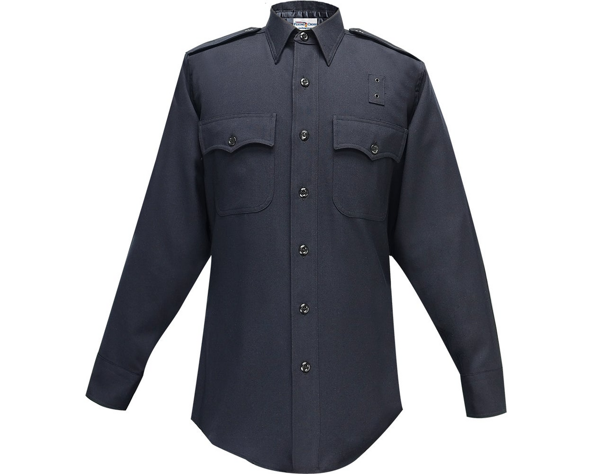 La Select 100% Wool Men's Long Sleeve Shirt Lapd Navy
