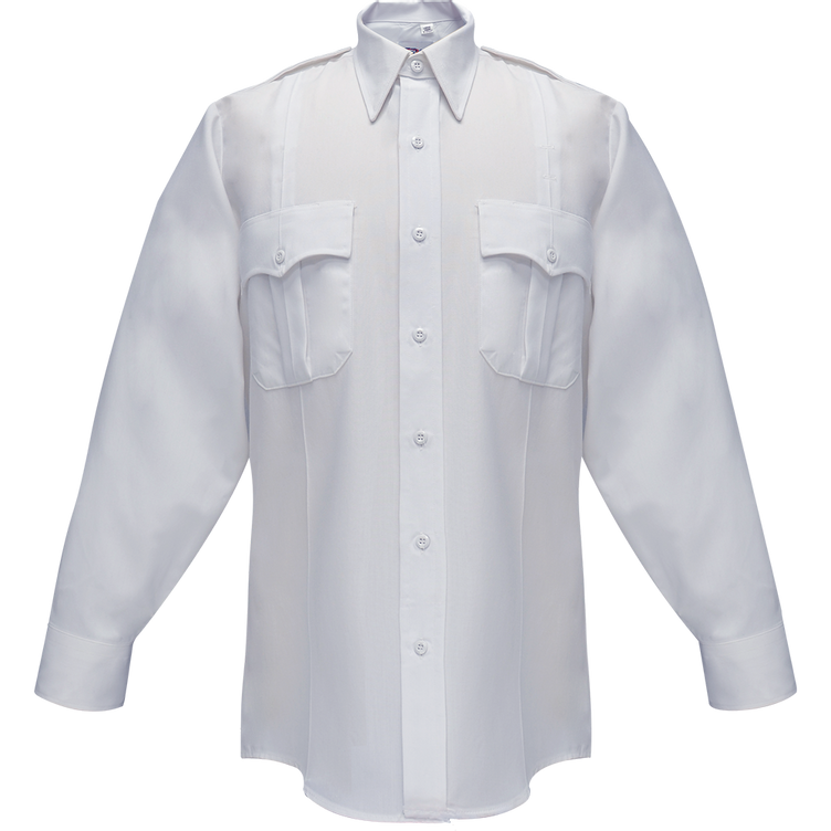 Flying Cross Duro Poplin Long Sleeve Shirt W/ Sewn-in Creases