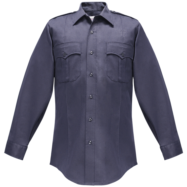 Flying Cross Duro Poplin Long Sleeve Shirt w/ Sewn-In Creases