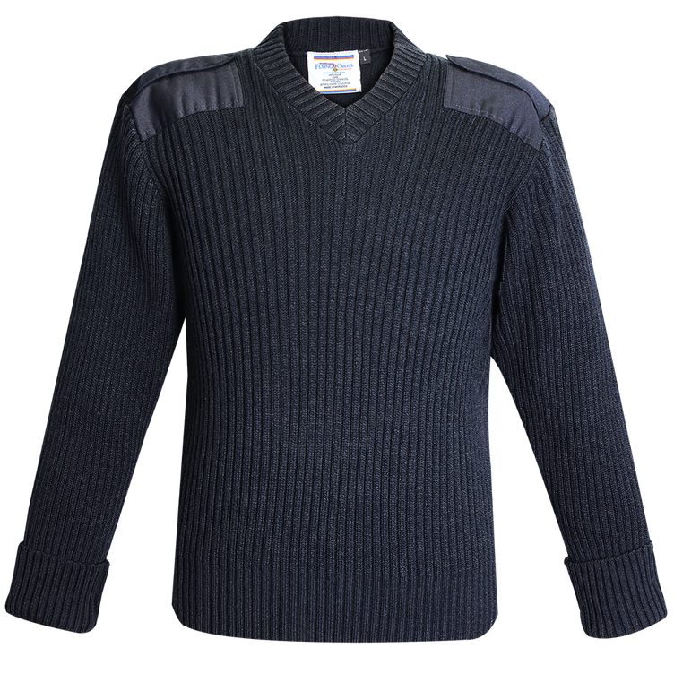 Command Acrylic Wool Rib Knit V-Neck Sweater