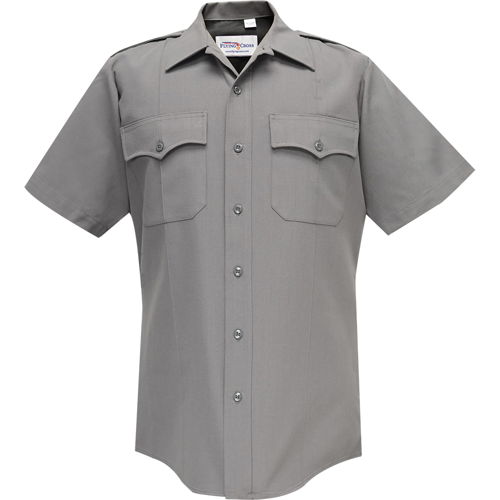 Flying Cross Deluxe Tropical Short Sleeve Shirt - Slate Gray