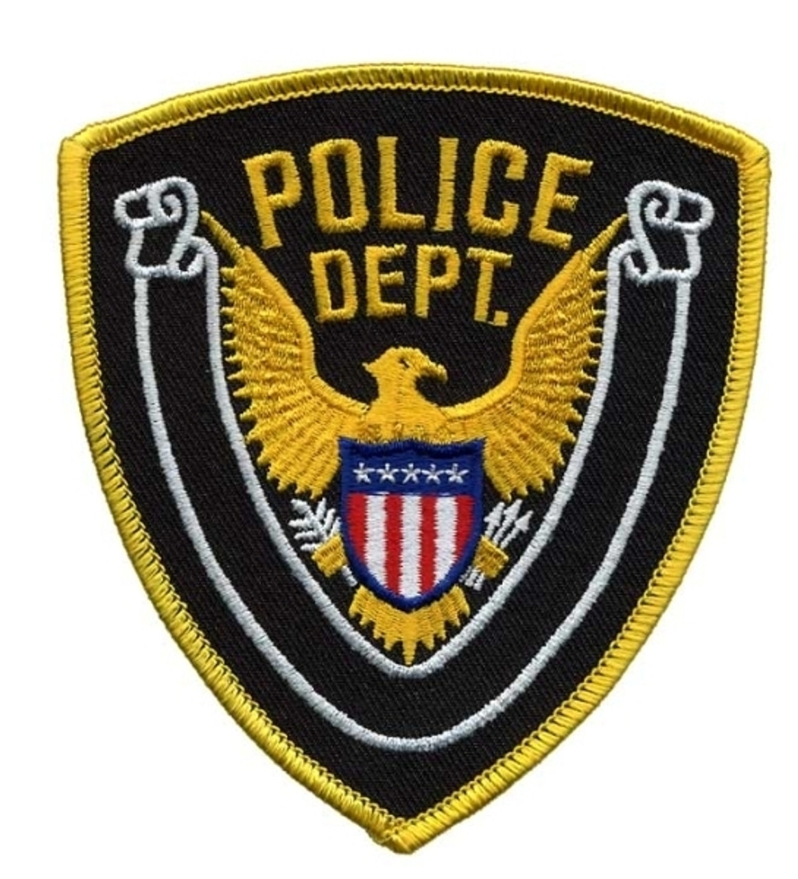 Police Dept Eagle W/ Blank Scroll - Gold/midnight - 4''x4.375''