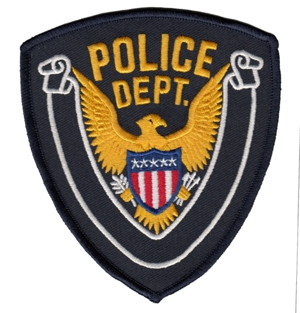 Police Dept Eagle W/ Blank Scroll - Navy/midnight - 4''x4.375''