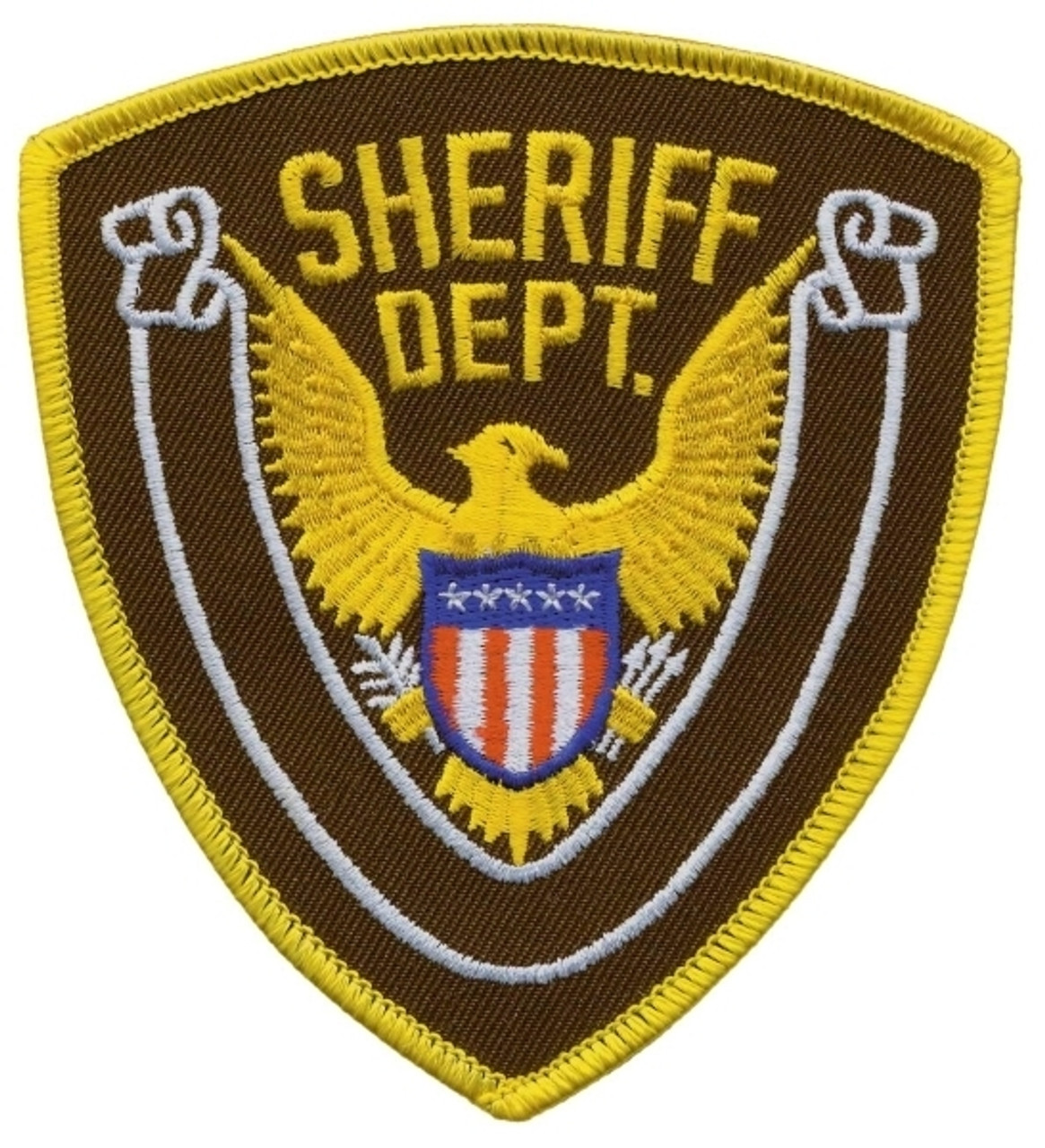 Sheriff Dept Eagle W/ Blank Scroll - Gold/brown - 4''x4.375''