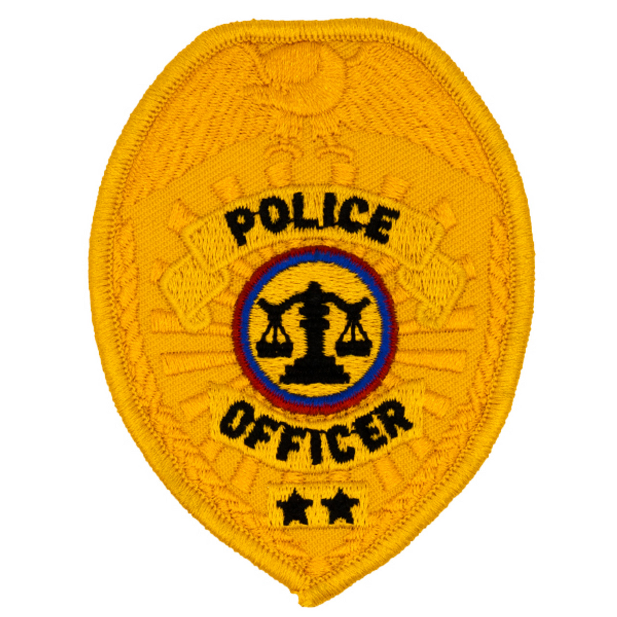Police Officer Badge Patch - Gold - 2.5''x3.5''