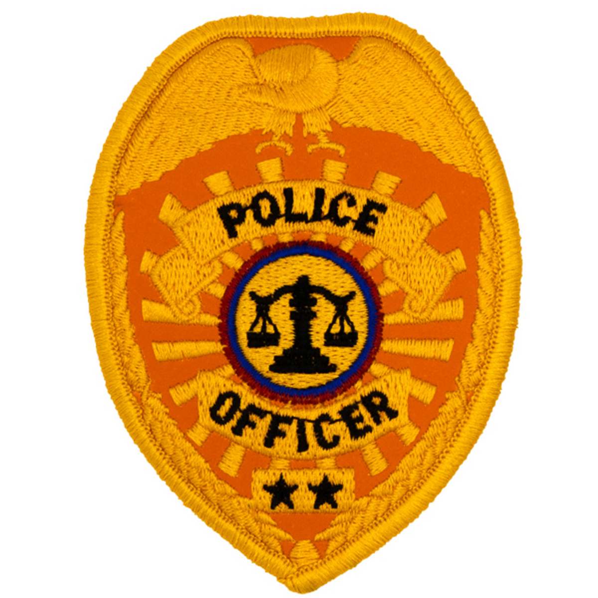 Police Officer Badge Patch - Reflective Gold - 2.5''x3.5''