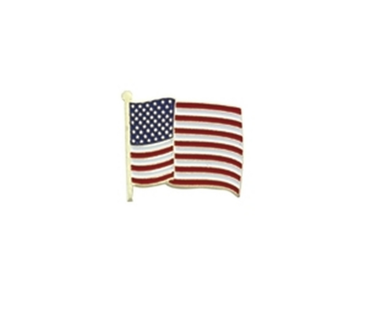 American Wavy Flag Pin - 7/8''x3/4''