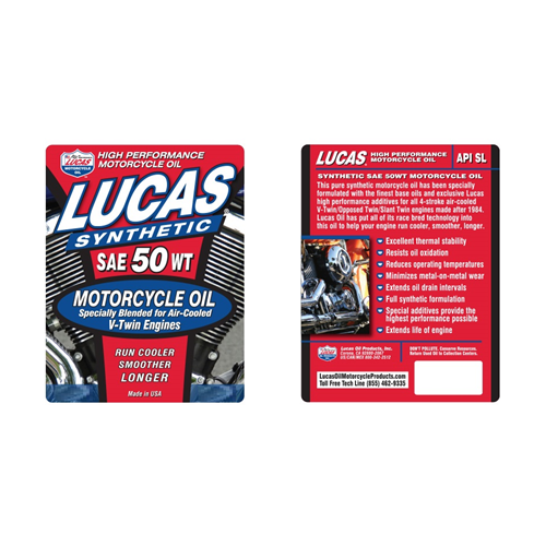 Synthetic SAE 50W V-Twin Motorcycle Oil