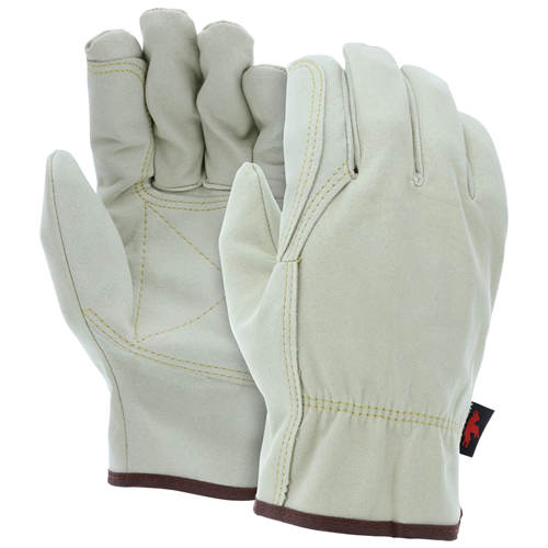 Beige Pu/nylon Blend Drvr Dbl Palm Wing
