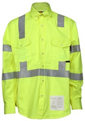 Mcr Safety Fr Hi-vis Class 3 Long Sleeve Work Shirt