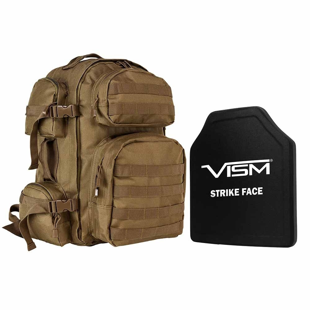 Tactical Backpack W/10''x12'' Level Iii+ Str's Cut Pe Hard Ballistic Plate