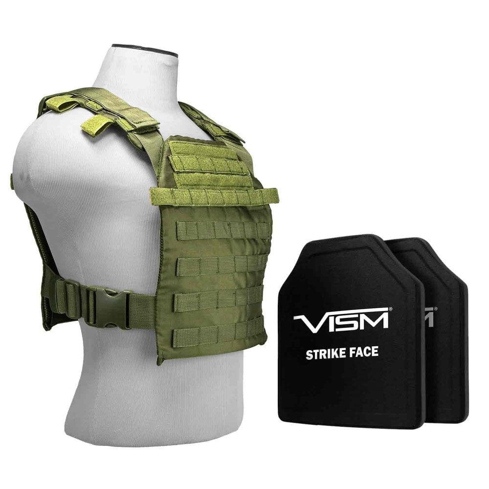 Fast Plate Carrier W/10''x12'' Level Iii+ Pe Str's Cut 2x Hard Balllistic Plates