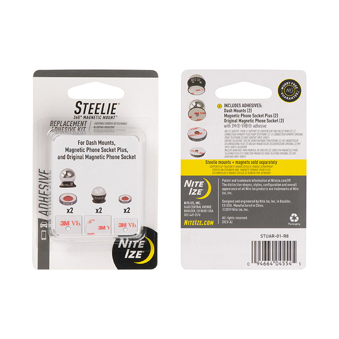 Nite-ize Steelie Replacement Adhesive Kit For Dash Mount + Phone Socket