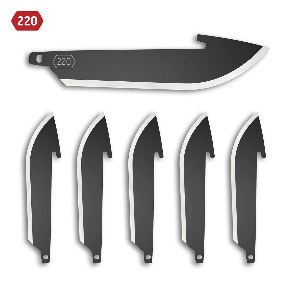 Outdoor Edge 2.2 Drop-point Blade Pack (black, 6 Blades)