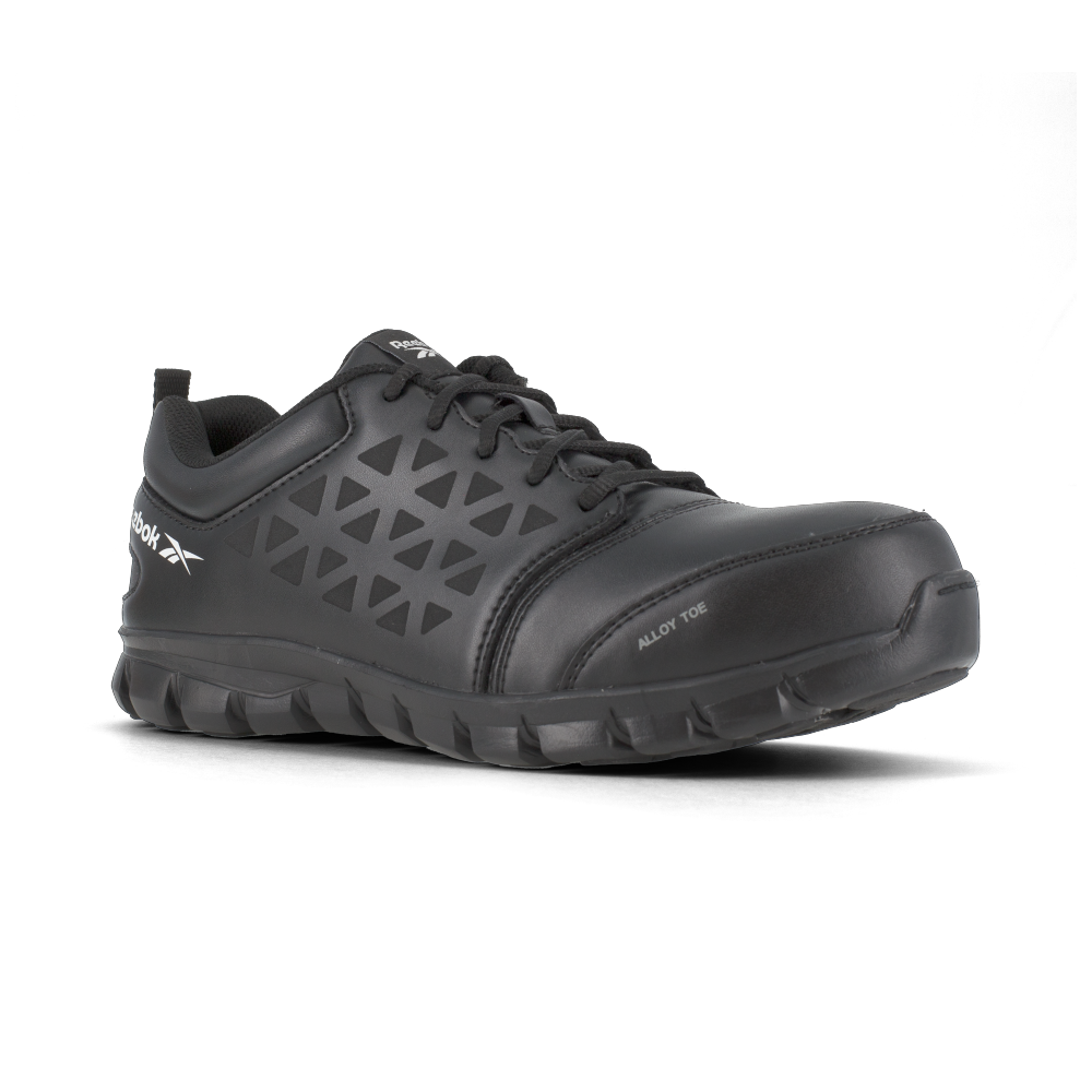 Sublite Cushion Work Athletic Shoe w/ Alloy Toe - Black Leather