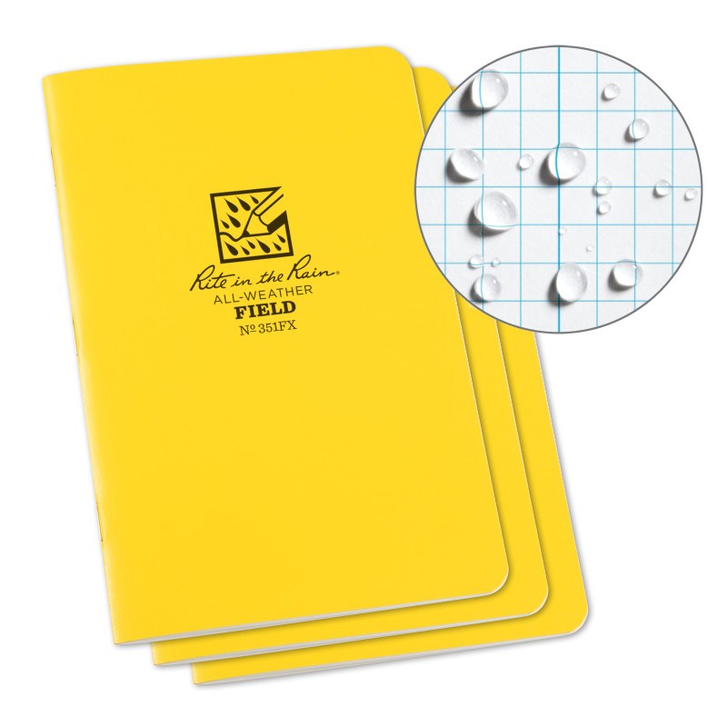 Rite In The Rain Field-flex Stapled Notebook - 3 Pack Yellow
