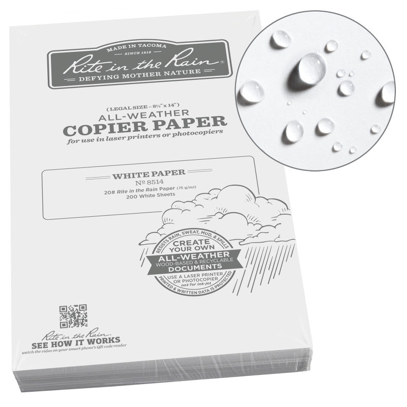 All-weather Printer Paper - 8.5 X 14 - 200 Sheets - White