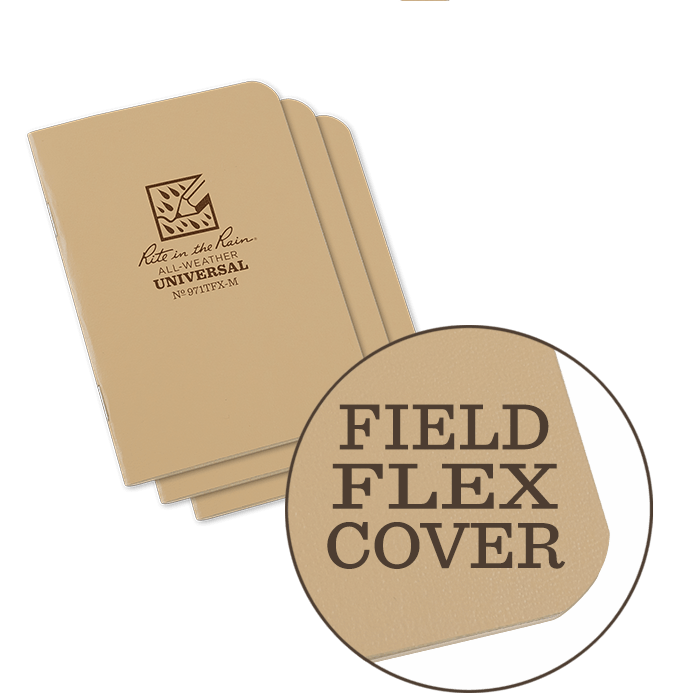 Rite In The Rain Field-Flex Soft Cover Memo Book - 3.25 x 4.625 - 3 Pack