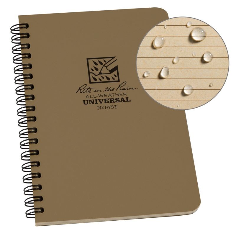 Rite In The Rain Universal Side Spiral Notebook - Tan