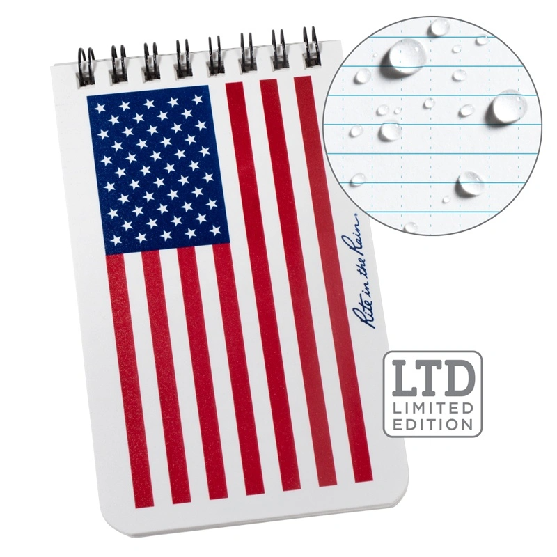 Rite In The Rain 3''x5'' Notebook - Red/white/blue Flag