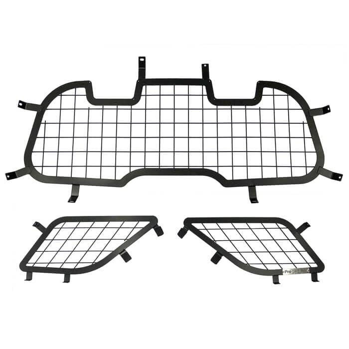 Chevy Tahoe Ppv 2015 - 2020 Set Of Three (rear Cargo And Rear Sides) Window Guards, 11 Gauge Steel, Grid Pattern