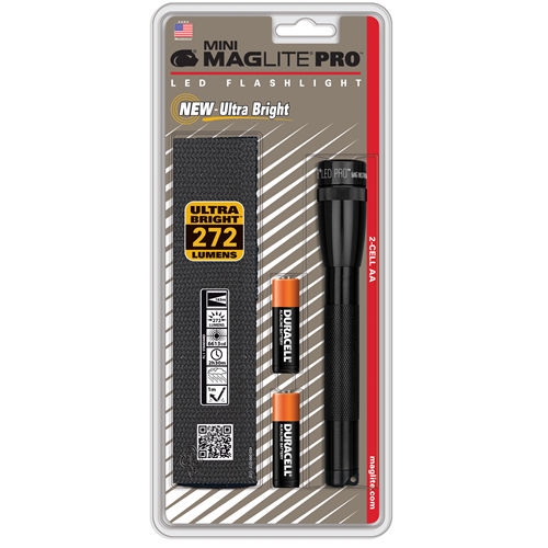 Maglite Sp2p Mini Maglite Pro 2 Aa-cell Led Flashlight W/ Holster